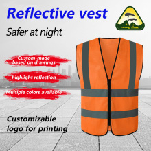 6 zipper mesh safety vest orange
