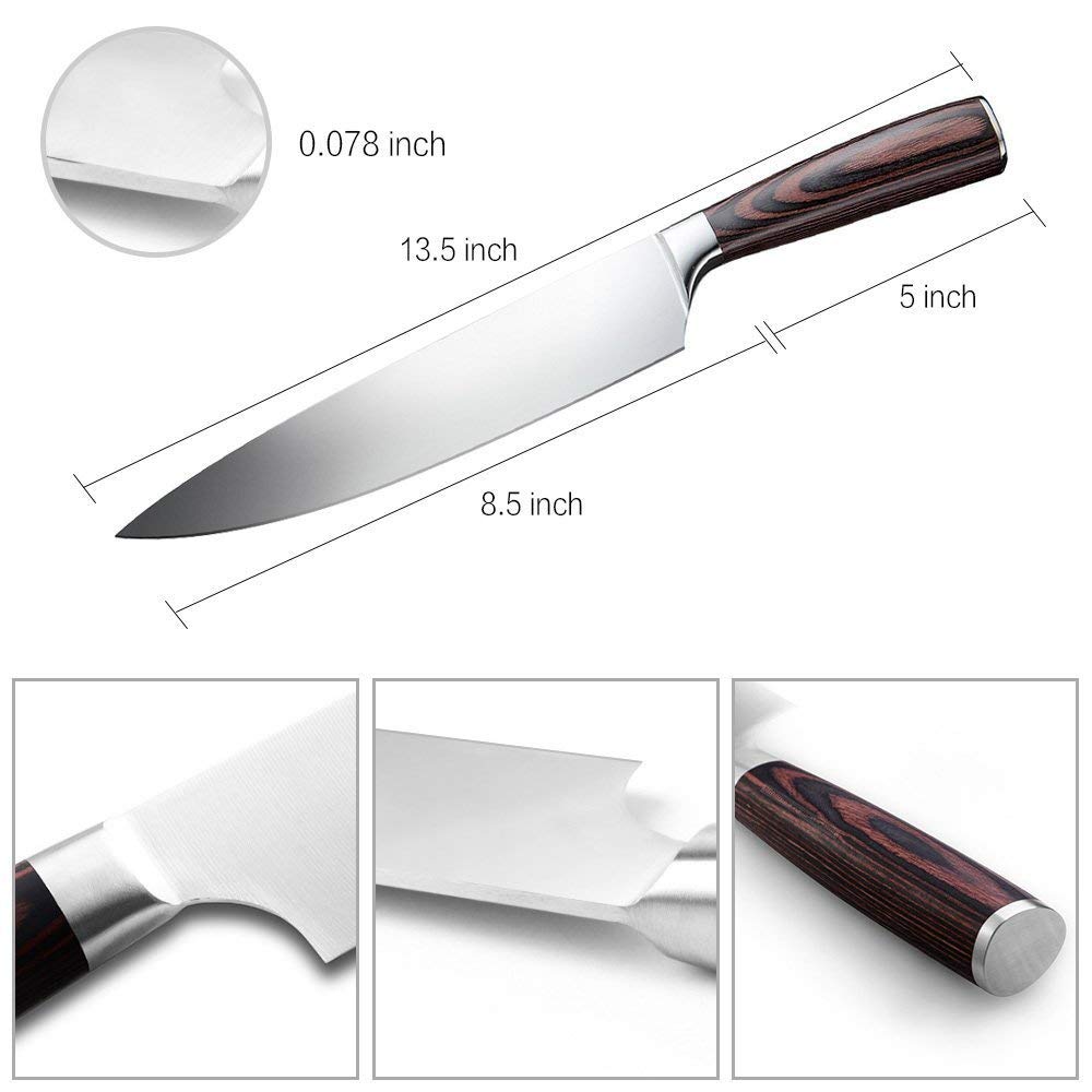 8inch Japanese Stainless Steel Pakka Handle Chef Knife