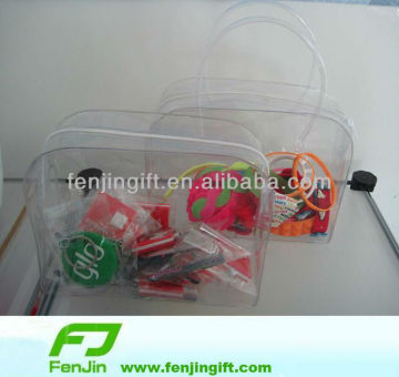 transparent clear pvc plastic bag with handle