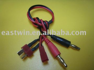 power cable, rechargeable power harness.T plug, banana plug