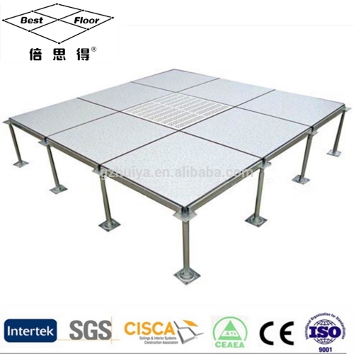 Completely non-combustible covering HPL raised flooring steel light weight cementitious infill panel 600*600mm