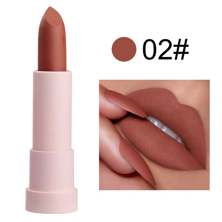 Private Label No Logo Lyx Vegansk Makeup Kosmetisk Läppstift Labiales Batom Röd Naken Solid Matt Krämig Läppstift Set Low MOQ