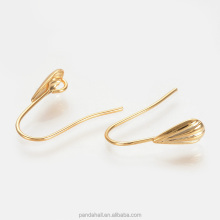 Pandahall 18k Gold Plated Brass Earring Hooks - Nickel Free