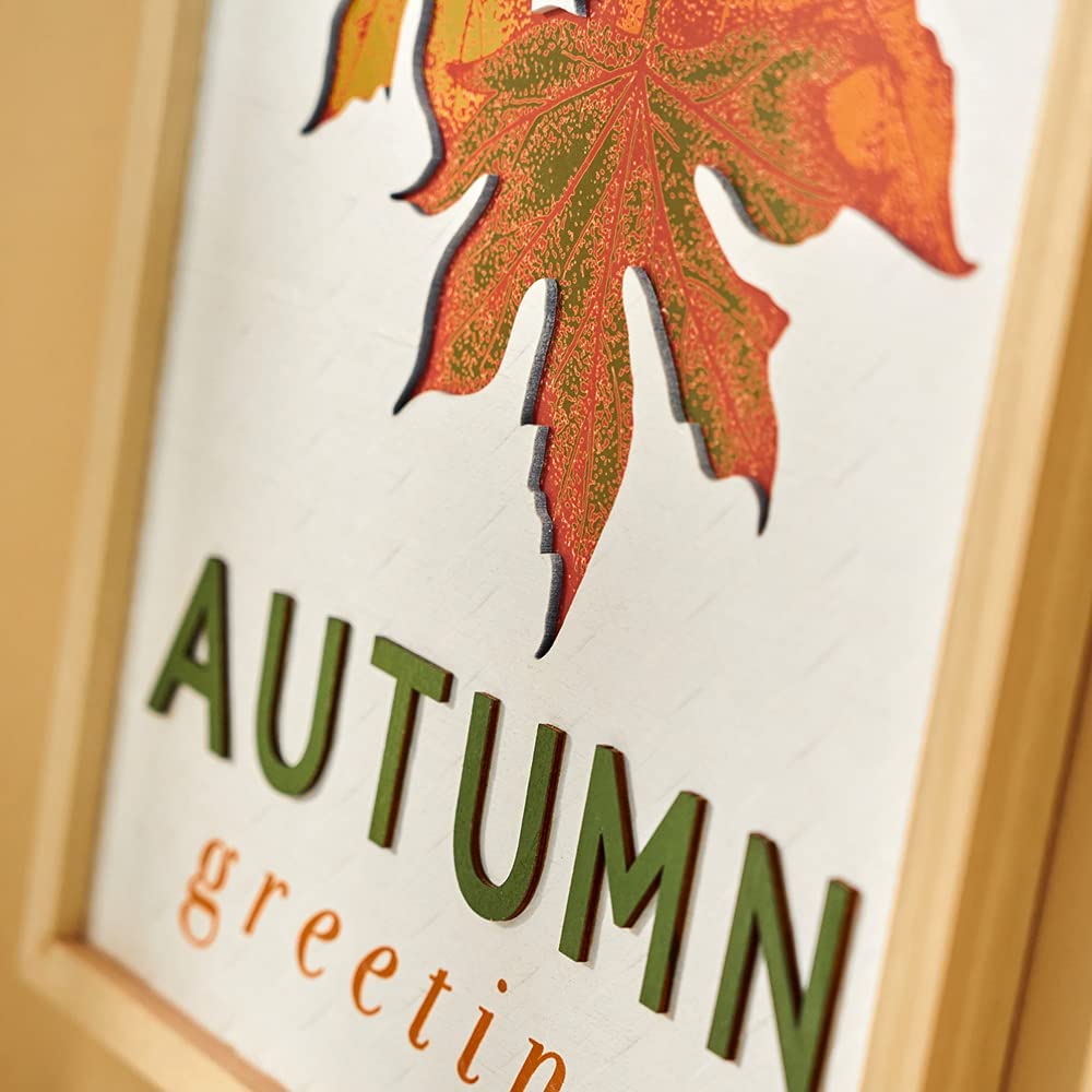 Sinal de outono sinais de parede de folhas de bordo de abóbora