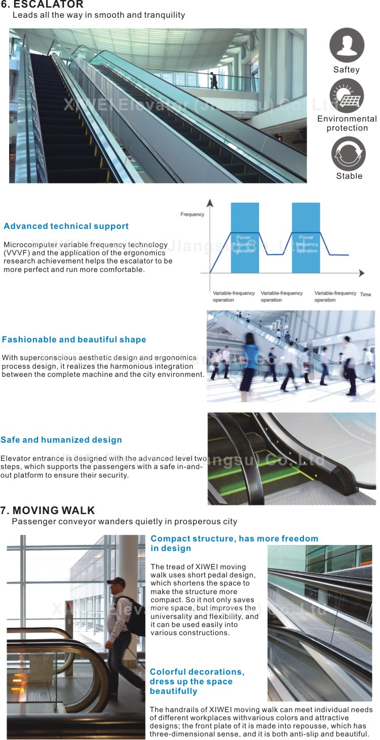 XIWEI Escalator Manufacturer Floor Escalator Elevator With Motor Over-load Protection