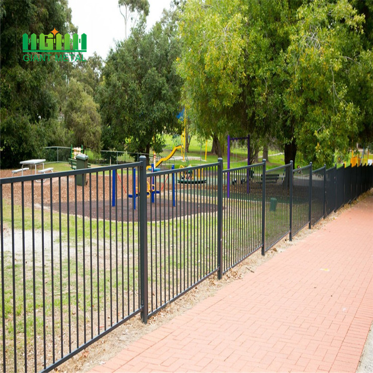 Curved wrought iron fence panel