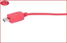 Red Flat PU Charging Retractable Micro USB Cable 80cm for i