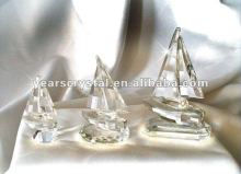 pure clear crystal sailing boat/sailing ship/sailing vessel/junk models with engraved (R-1056