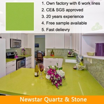 Apple green laminate quartz countertop