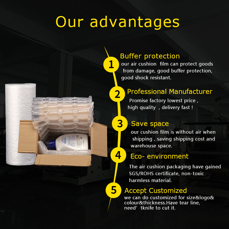 300M Buffer Air Cushion Air Pillow Film Packing FiIm Filling Film Packaging Bag Filling Bubble Roll Filled Material Wholesale