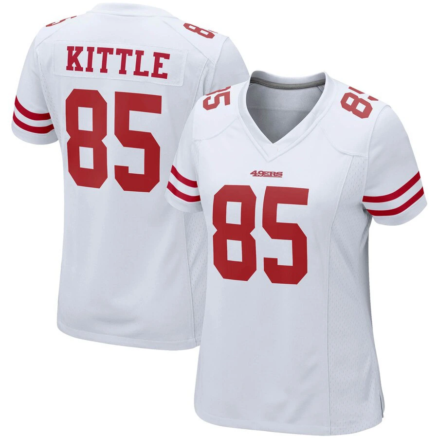 Wholesale Custom Women 49ers Jerseys 16 Montana 80 Rice 85 Kittle American Football Jerseys