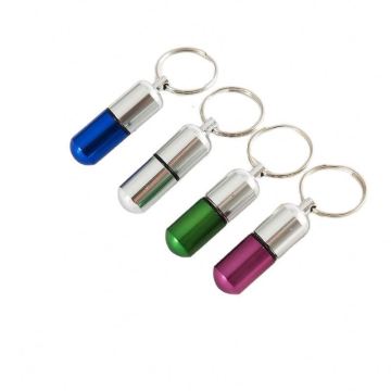Portable Pill Box Keychain Mini Keyring Organizer