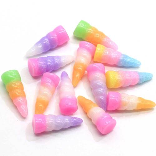 24mm 3D Harz Mini Horn Harze DIY Schmuck Halskette Haarschmuck Harz Cabochons Dekoration