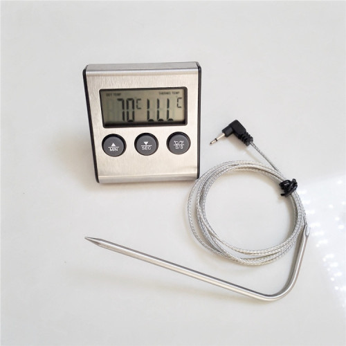 Digital Thermometer with Cook Alarm Stainless Steel
