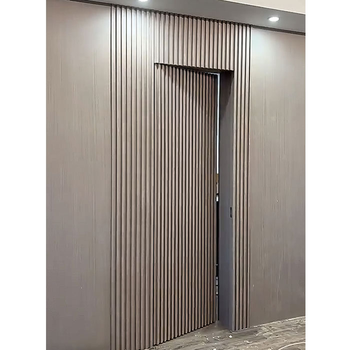 Invisible flush mounted high-end secret room wooden doors internal concealed integrated frameless hinged hidden door