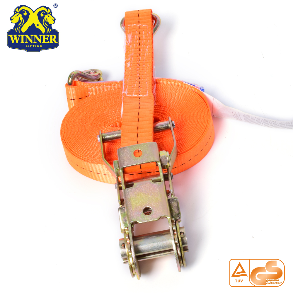 Polyester Webbing Light Ratchet Buckle Strap With J Hook