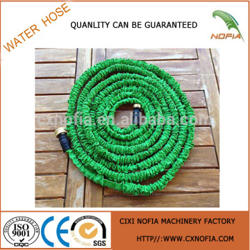 Brass fitting expandable garden hose