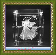 3D Laser Engraved Crystal Blocks For souvenir