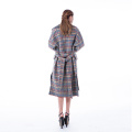 Vogue coloured checked cashmere overcoat