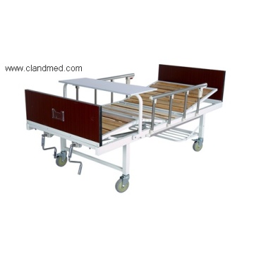 Triple-folding bed with wood bedhead