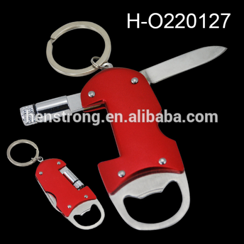 Hot multifunction stainless steel keychain with LED flashlight