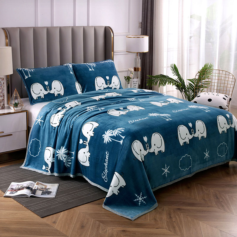 100% Polyester two Side Flannel Printed blanket wholesale