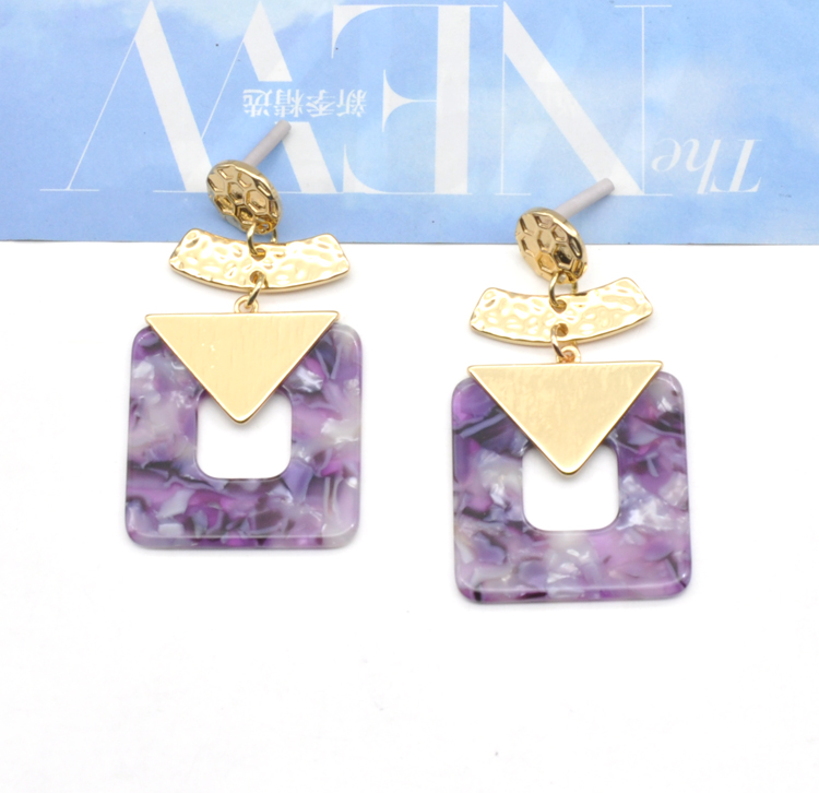 2021 FW collection newest design glam boutique acetate square gold earrings