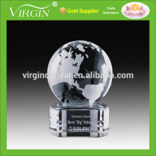 Wholesale clear crystal Globe award Trophy For Souvenir Gift