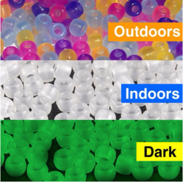 Uv Beads Multi Color Changing Reactive Plastic Beads - Also Glows in the Dark