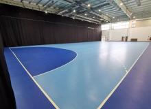 Handball/volleyball court flooring rain drop pattern
