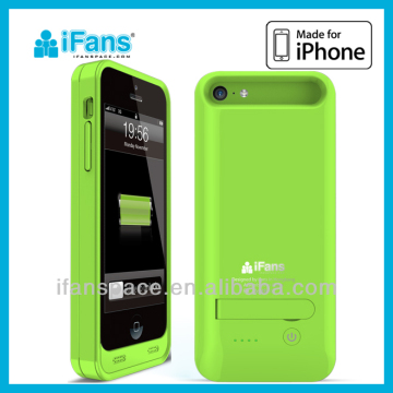For iPhone 5C Power Pack 2400mAh rechargeable External Battery Case for iPhone 5C