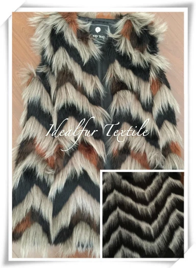 Wavy Jacquard Faux Fur for Garment