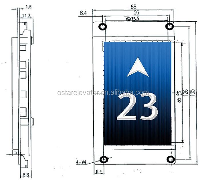 4.3" TFT Display Board for Passenger Elevator COP LOP Elevator Parts