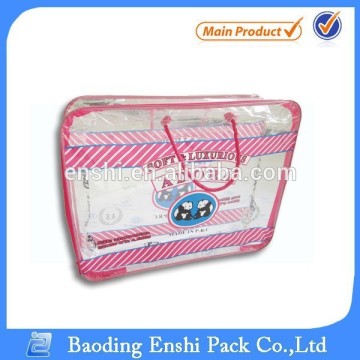 Customizable transparent pvc carpet bag with zipper