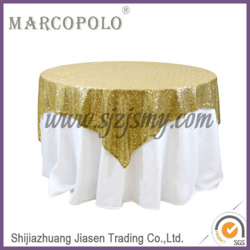 240x240cm square gold sequin table overlay