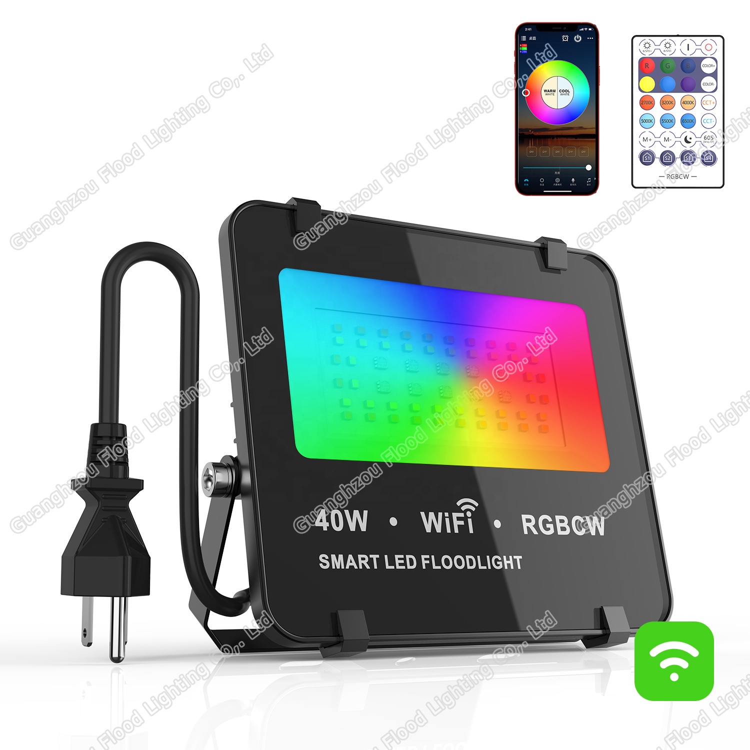 Compatible Amazo Alexa Google Home Smart WiFi LED Flood Light Compatible Amazo Alexa Google Home Smart WiFi LED Flood Light