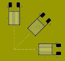 Three measuring grids CA strain gage