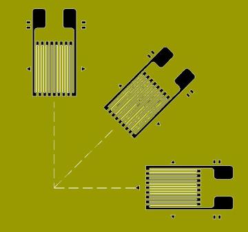 Three measuring grids CA strain gage