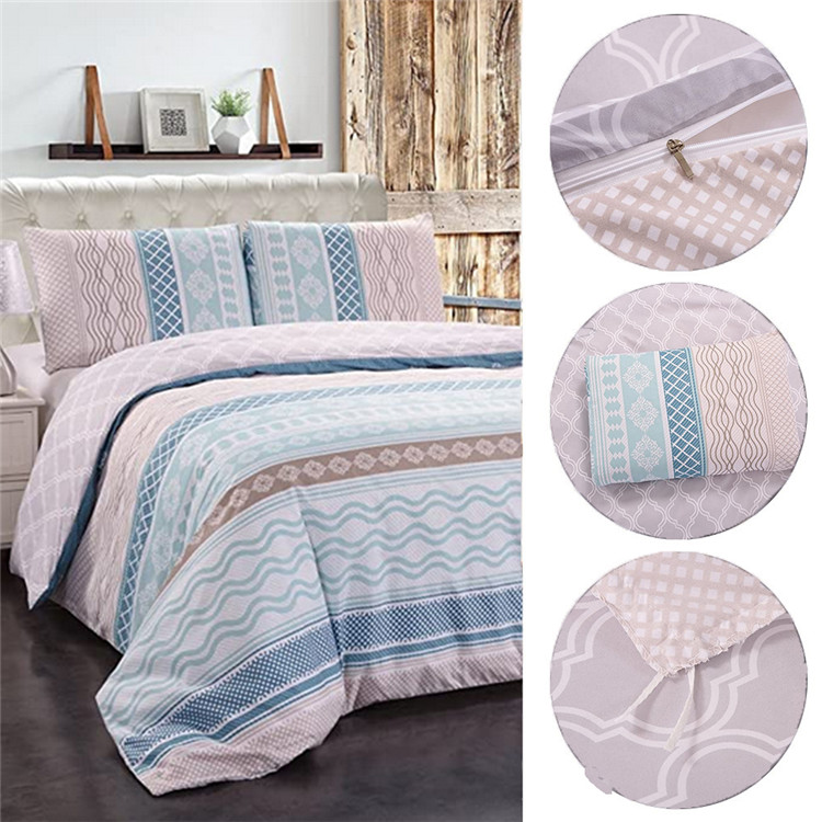 100% polyester microfiber fabric printing bedding Duvet Cover 3pcs Set with zipper closure