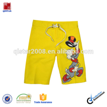 Cute Cartoon Print Yellow Color Printed Kid Beach Wear Short Pants Children's Shorts