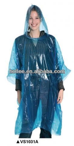 foldable poncho , emergency rain poncho