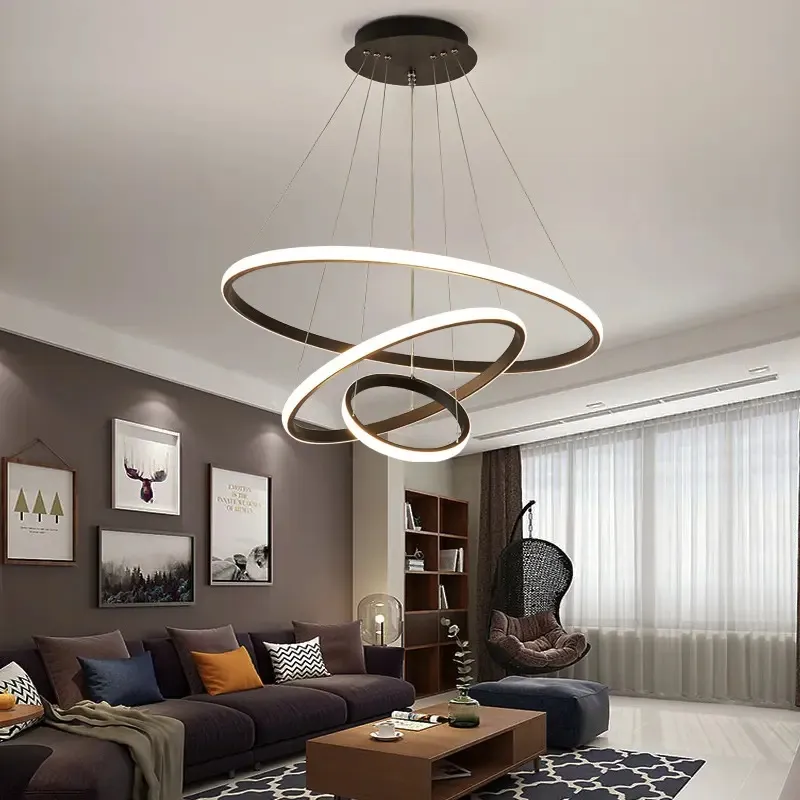 Luxury Decorative Circle Ring Pendant Light for Modern Living Room