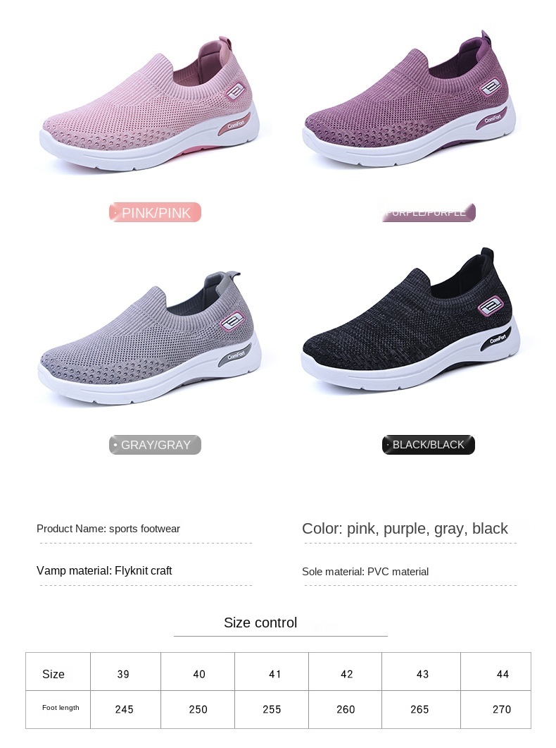 36-41 female Lightweight knitting Casual Walking Shoes Breathable Athletic Fitness Jogging Tennis Racquet Sport Running Sneakers