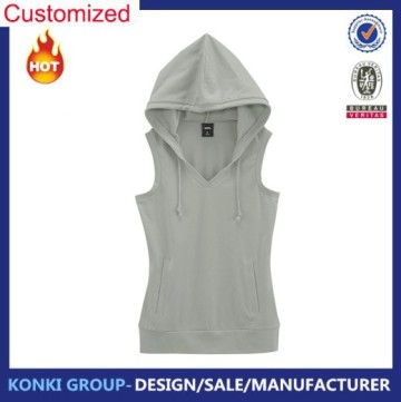 Custom girls gym sleeveless hoodie