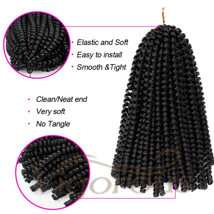 Vigorous Synthetic Crochet Braids Hair For Passion Twist Pre-Looped Fluffy Black Color Water Wave Pre-Twisted For Black Woman