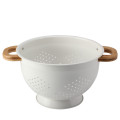 Bamboo Handle Iron powder coating Colander