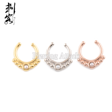 Non Piercing Nose Ring with Pearl Fake Septum Piercing