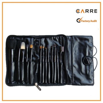 factory custom roll up soft PU leather make up brush holder
