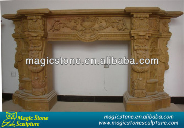 used marble indoor freestanding fireplace mantel