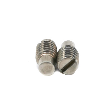 Metric slotted set screws dog point set screws